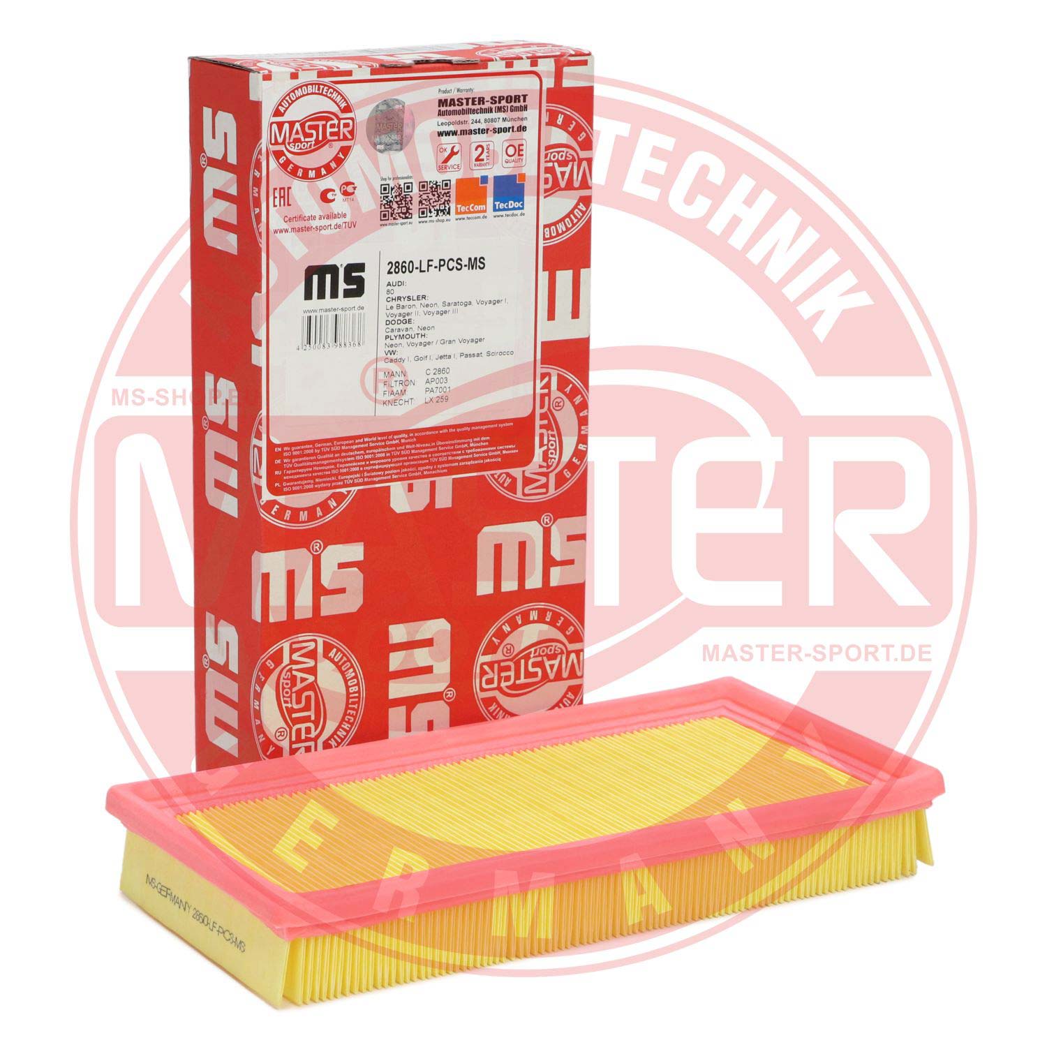 Filtru aer MASTERSPORT GERMANY 2860-LF-PCS-MS